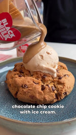 Hazelnut Cream poured on a hot cookie by @tomsbigeats