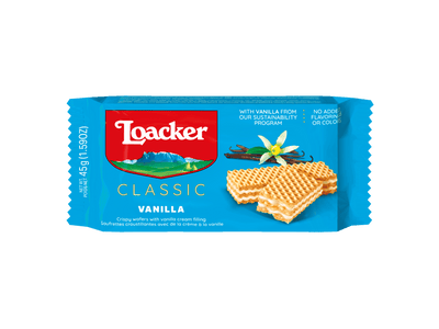 Loacker vanilla cream wafers, 45g
